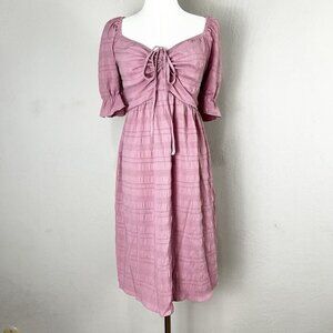 SOLY HUX Dress Pink Sweetheart Puff Sleeve Mini Summer Adjustable Size 3XL‎ NEW
